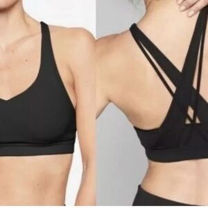 Athleta Black Cross-Back Sports Bra